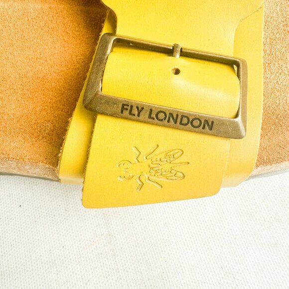 Fly London Yellow Leather Comfort Slides 39 - Picture 10 of 10